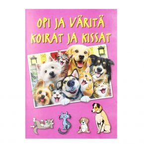 Opi ja väritä -kirja Koirat ja kissat