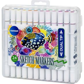 Luonnoskynä Dual Tip, 24-väriä
