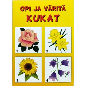Opi ja väritä -kirja Kukat