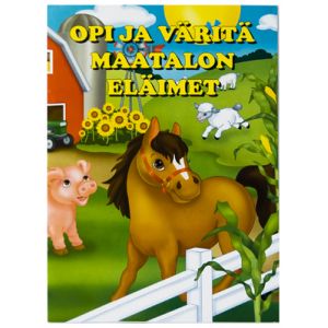 Opi ja väritä -kirja Maatalon eläimet