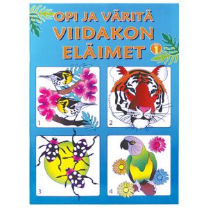 Opi ja väritä -kirja Viidakon eläimet A4/32