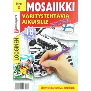 Väritystehtäviä aikuisille Mosaiikki Nro 2 N