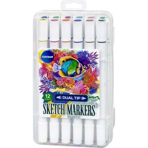Luonnoskynä Dual Tip, 12-väriä