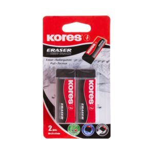 Pyyhekumi Kores MUSTA, 2 kpl / blister N